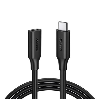 Cable USB-C Macho a USB-C Hembra / 1metro / USB-C 3.1 Gen 2 / Compatible con Thunderbolt 3 / TPE / Transferencia de Datos 10 Gbps / Soporta hasta 100W para Carga Rápida / Reversible