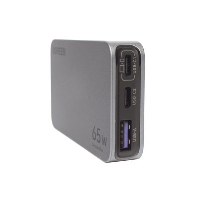 Cargador Ultra Slim 65W Nexode Pro| Diseño de Pared Plano | 3 Puertos de Carga Rápida | 2 USB-C | 1 USB-A | Tecnología GaNInfinity | PD3.1 de 65W / QC4.0 | Tecnología de Protección Térmica | Optimiza la Carga | Ca