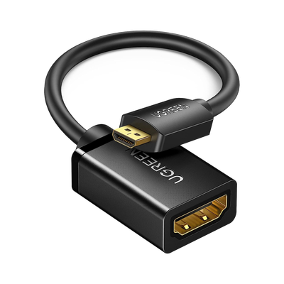 Adaptador Micro HDMI a HDMI (HDMI Tipo D) / 18Gbps / 4K@60Hz / HDR / Tecnología 3D / ARC / Carcasa PC+ABS / HDCP/ Longitud de 22 cm