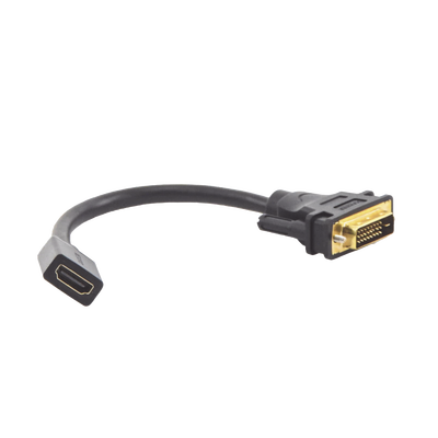 Convertidor DVI macho a HDMI hembra / Bidireccional / DVI 24+1 / 1080P@60Hz / Largo 22cm / Negro
