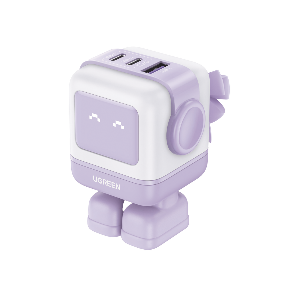 Cargador Robot GaN de 65W serie Nexode / 3 Puertos de Carga Rápida / 2 USB-C / 1 USB-A / Tecnología GaN II / Power Delivery 3.0 / Quick Charge 4.0 / Chip Confiable y Carga Inteligente / Optimiza la Experiencia de Carga / Carcasa Ignifuga / L