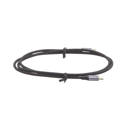 Cable USB-C a USB-C | 1 Metro | Transferencia de datos de 480 Mbps | Carga Rápida de hasta 60W | QC 4.0/3.0/2.0 | PD3.0 | FPC | AFC | Protección Integrada | Caja de Aluminio | Nylon Trenzado | Color Negro | 2 años de Garantía.