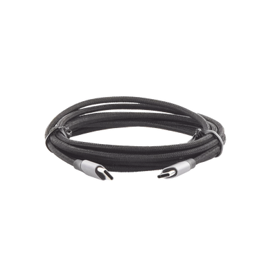 Cable USB-C a USB-C | 2 Metros | Transferencia de datos de 480 Mbps | Carga Rápida de hasta 60W | QC 4.0/3.0/2.0 | PD3.0 | FPC | AFC | Protección Integrada | Caja de Aluminio | Nylon Trenzado | Color Negro | 2 años de Garantía.