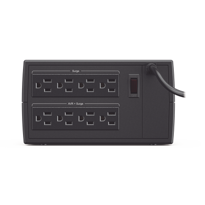 Regulador De Voltaje de 2000VA/1000W, Entrada NEMA 5-15P, Con 8 Salidas NEMA 5-15R y Supresión de Picos a 245 Joules