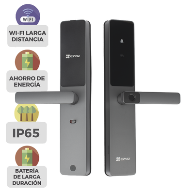 Cerradura Inteligente / Cerrojo Tipo Americano / Wi-Fi / Bluetooth / Códigos Temporales Para Visitantes / Lectura de Huella / Lectura de Tag / Contraseña / Botón para Timbrar / Apertura remota / No Requiere Hub