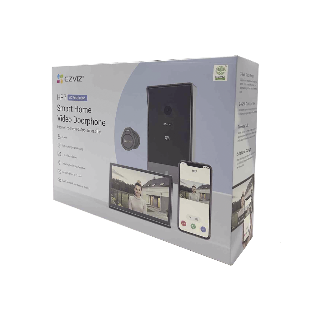 Videoportero IP Conexión a 2 Hilos / Con Monitor Wi-Fi para Interior / Frente de Calle IP65 Uso Exterior Protegido / Cámara 3 Megapíxel / Llamada a la App / Apertura remota / Soporta 2 Puertas / Ranura para Micro SD