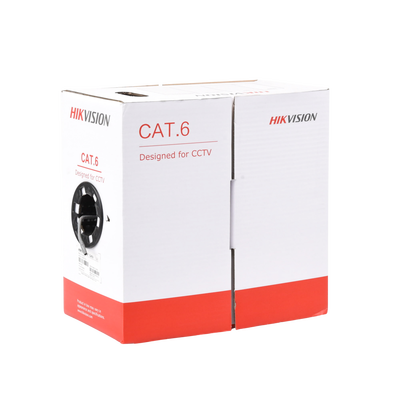 Bobina de cable UTP 305 mts / Cat6 (23 AWG) / Color Gris / PVC (CM) / Uso en Interior / 100% Cobre / Aplicaciones de CCTV y Redes de Datos