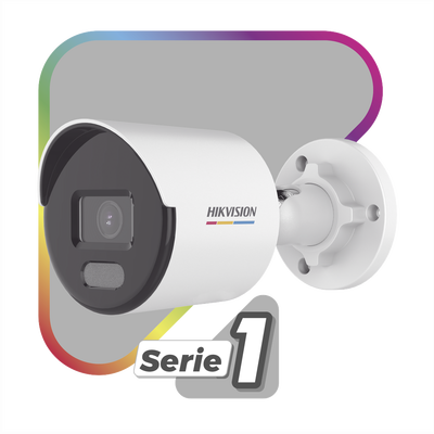 Bala IP 2 Megapixel / ACUSENSE Lite (Detección de Movimiento en Humanos y Vehículos) / Lente 2.8 mm / Luz Blanca 30 mts / Imagen a Color 24/7 / Exterior IP67 / WDR 120 dB / PoE / ONVIF