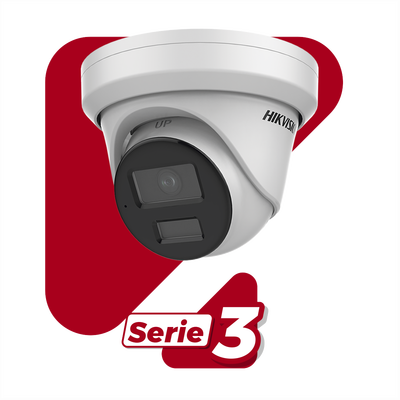 Turret IP 4 Megapixel / Lente 2.8 mm / Dual Light (40 mts IR + 40 mts Luz Blanca / Darkfighter S / MicrÛfono Integrado / Exterior IP67 / WDR 130 dB / AcuSense / Captura Facial / HEOP