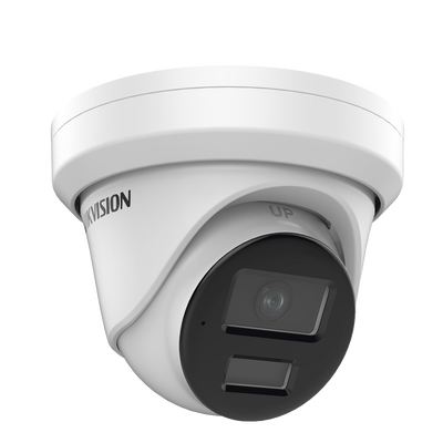 Turret IP 6 Megapixel / Lente 2.8 mm / 40 mts IR / Exterior IP67 / Micrófono Integrado / ACUSENSE / DARKFHGITER / PoE / Alarmas y Audio I/O / Captura Facial / ONVIF / Micro SD