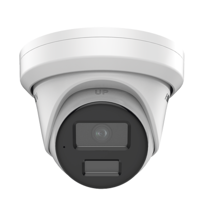 Turret IP 6 Megapixel / Lente 2.8 mm / 40 mts IR / Exterior IP67 / Micrófono Integrado / ACUSENSE / DARKFHGITER / PoE / Alarmas y Audio I/O / Captura Facial / ONVIF / Micro SD