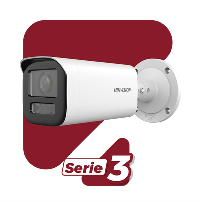 Bala IP 4 Megapíxel / Lente Motorizado 2.7 a 13.5 mm / Dual Light (50 mts IR + 50 mts Luz Blanca) / ACUSENSE Lite / Microfono Integrado / Exterior IP67 / WDR 120 dB / PoE / ONVIF / Micro SD