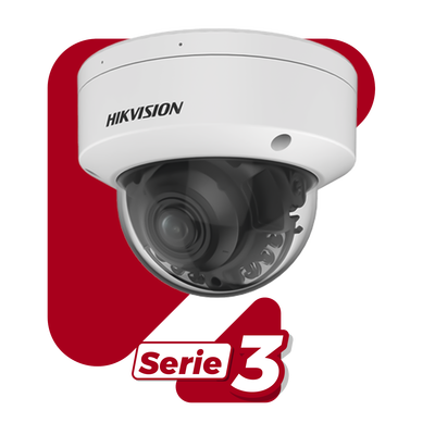 Domo IP 4 Megapixel / Lente Mot. 2.7 - 13.5 mm / Dual Light (40 mts IR + 40 mts Luz Blanca ) / SSD Integrado 1 TB / 2 Micrófonos Integrados / Alarmas I/O / IP67 / IK10 / WDR 130 dB / PoE + / AcuSense / DarkFighter S / Micro SD