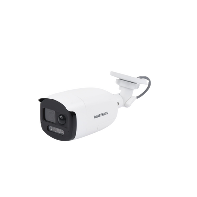 Bala TURBOHD 2 Megapixel (1080p) / Imagen a Color 24/7 / Lente 2.8 mm / Luz Blanca 40 mts / Exterior IP67 / WDR 130 dB / Sensor PIR / Sirena y Salida de Audio Integrada / Estrobo ROJO - AZUL / Micrófono Integrado