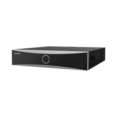 NVR 12 Megapixel (4K) / 32 Canales IP / Reconocimiento Facial / AcuSense (Evita Falsas Alarmas) / 8 Bahías de Disco Duro / 2 HDMI en 4K / Alarmas I/O