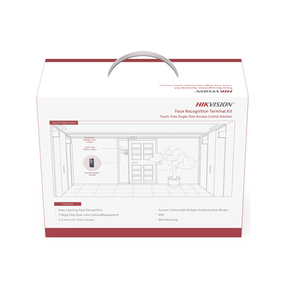 Kit de Control de Acceso TODO INCLUIDO con Lector de Rostros, QRs , Tarjetas y Huellas / 3,000 Rostros / Compatible con App Hik-Connect / Videoportero / Incluye Electroimán Botón de Salida y Montajes Z y L para imán
