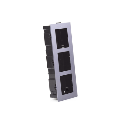 Base de 3 Espacios para EMPOTRAR Módulos de Videoporteros Hikvision