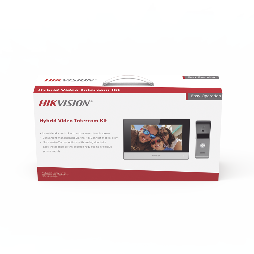 Kit de Videoportero Analógico METALICO / IP a 4 Hilos con Función de Llamada a App Hik-Connect / Monitor se Conecta a Internet por Cable o WiFi y por 4 Hilos al Frente de Calle IP65 / Expandible a Mas Equipos