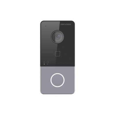 Videoportero IP 2 Megapixel / PoE Estandar / IP65 / Apertura desde Hik-connect / Soporta 1 Departamento y Hasta 6 Monitores / Soporta Tarjetas Mifare / 1 Salida Relay