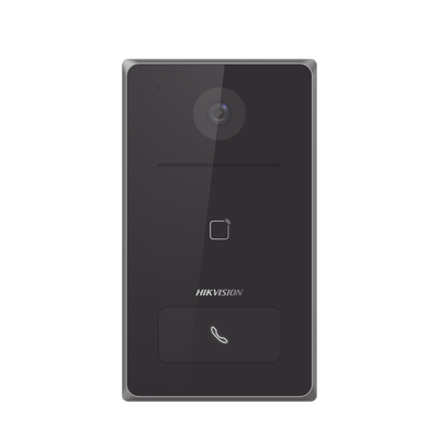 Frente de Calle IP 2 Megapixel Standalone / PoE Estandar / IP65 / Apertura desde Hik-connect / Soporta 1 Departamento / Soporta Tarjetas Mifare / 1 Salida Relay