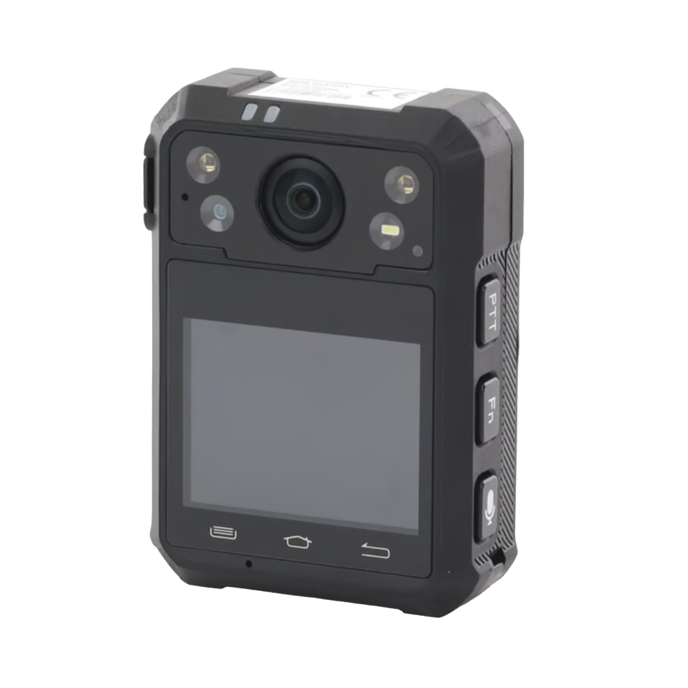Body Camera Portátil / Grabación a 1920 × 1080p / Pantalla Frontal 1.77" TFT / Conexión Remota 4G / WiFi / GPS / Fotos de Hasta 40 Megapixel / IP68 / H.265 / 128 GB de Almacenamiento / Microfono Integrado
