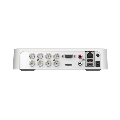 DVR 8 Canales TurboHD + 1 Canal IP / 2 Megapíxel (1080p) Lite / Acusense Lite (Evita Falsas Alarmas) / Audio Bidireccional y Coaxitron / 1 Bahía de Disco Duro / H.265+ / Salida de Vídeo Full HD