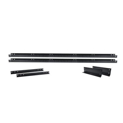 Rack de 2 Postes, Estándar 19", 45 Unidades, Fabricado en Acero, Base "L" para Anclar a Piso.