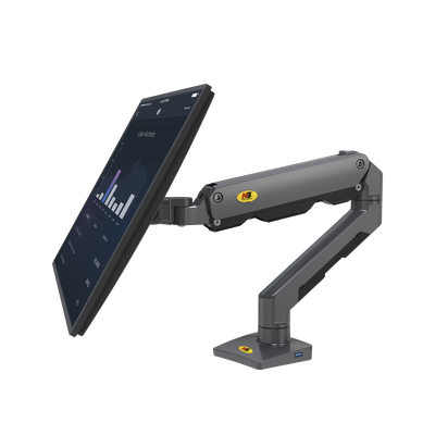 Montaje de Escritorio Articulado para Monitores de 27-45" / Soporta hasta 15 kg / Vesa 75 x 75 / 100 x 100 / Acero / Giro: 360°