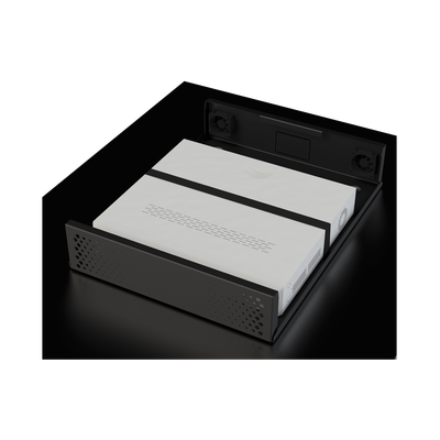 Gabinete Metálico para DVR/NVR. Tamaño Max. de DVR/NVR: 445 x 88 x 400mm (An.xAl.xProf.). Compatible con Fuente SLIM.