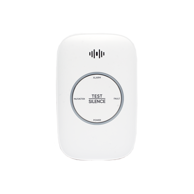 (HikFire) Detector de Gas Natural Metano (CH4) / Alarma Temprana / Salida para cierre de Válvula y/o activación de Ventilador / Protección IP30 / Alarma de 70dB a 115dB a 1 metro de distancia