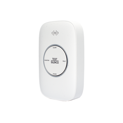 (HikFire) Detector de Gas Natural Metano (CH4) / Alarma Temprana / Salida para cierre de Válvula y/o activación de Ventilador / Protección IP30 / Alarma de 70dB a 115dB a 1 metro de distancia
