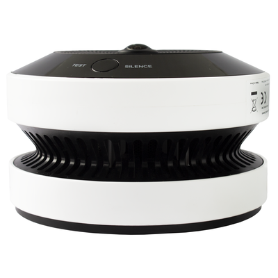 (HikFire) Mini Fisheye IP 4 Megapixel con Detector de Humo Puntual / Autónomo / Entrada y Salida de Alarma / 15 mts IR / PoE / WDR 120 dB / Alarma de 85 dB / MicroSD 128GB / Compatible con Hik-Connect