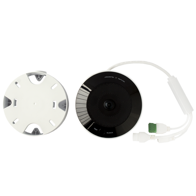 (HikFire) Mini Fisheye IP 4 Megapixel con Detector de Humo Puntual / Autónomo / Entrada y Salida de Alarma / 15 mts IR / PoE / WDR 120 dB / Alarma de 85 dB / MicroSD 128GB / Compatible con Hik-Connect