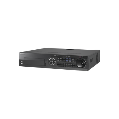 DVR 16 Canales TurboHD + 4 Canales IP / 4 Megapixel / 8 Bahías de Disco Duro / 16 Entradas de Audio Fisicas (Microfono por Separado) / 16 Entradas de Alarma / POS / H.265+
