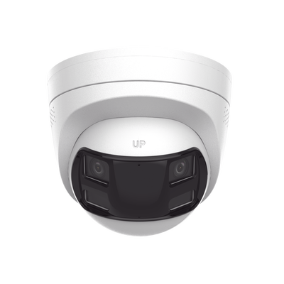 Turret IP 8 Megapixel /Imagen Panorámica 180°/ Micro SD 512 GB / Resistencia IP67 / Audio Bidireccional / Alarma visual y auditiva Integrada / Smart Supplement Light