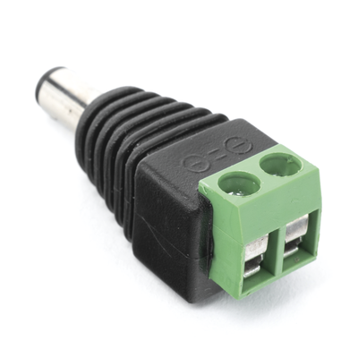 Adaptador Macho Tipo Jack de 3.5 mm Polarizado de 12 Vcc / Terminales Tipo Tornillo / Polarizado (+/-) / Ideal para Cámaras de Video Vigilancia.