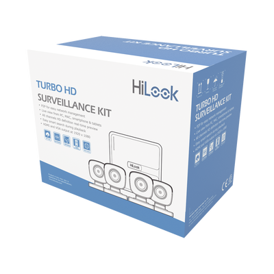 KIT TurboHD 720p / DVR 4 canales / 4 Cámaras Bala de Policarbonato / 4 Cables 18 Mts / 1 Fuente de Poder Profesional