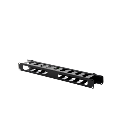 Organizador de cables horizontal 19" con cubierta metálica, 1U
