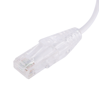 Cable de Parcheo Slim UTP Cat6 - 20 cm Blanco Diámetro Reducido (28 AWG)