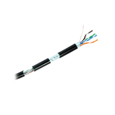 Bobina de cable de 305 m, Cat5e , FTP, blindado, color negro, UL, para aplicaciones en video vigilancia, redes de datos. Uso en Intemperie