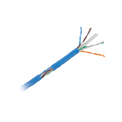 Bobina de cable U/UTP Cat6A de 305 mts, Color Azul, CM, soporta 10G-BaseT para transmisión de frecuencias de hasta 500MHz, UL