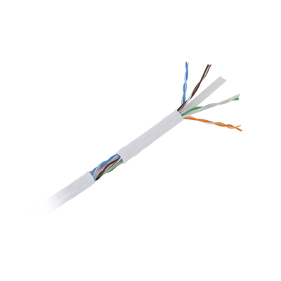 Bobina de Cable UTP de 305 m (1000 ft) Cat6 aleación de Cobre y Aluminio (CCA), color blanco, Uso exclusivo interior