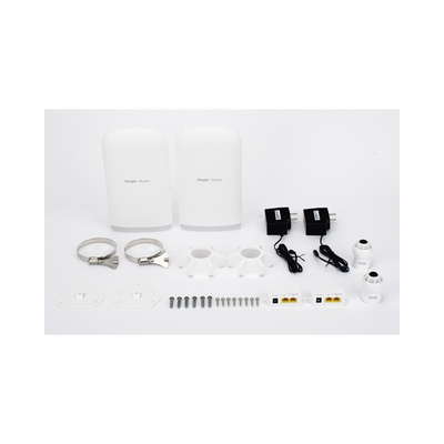 Kit Punto a Punto / Wi-Fi 5 867 Mbps / 5 GHz / Alcance 5 km (16,404 ft) / Antena 16 dBi / 3 Puertos Gigabit / IP55 / Administración Cloud