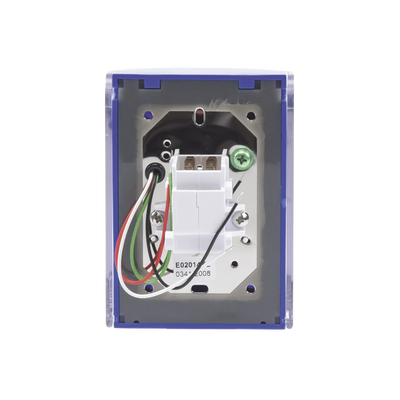Botón de Emergencia con Bocina de Advertencia Integrada, Texto en Inglés, Tapa Protectora de Policarbonato Súper Resistente, Restablecimiento con Llave