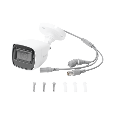 Bala TURBOHD 2 Megapíxel (1080p) / Gran Angular 106° / Lente 2.8 mm / Audio por Coaxitron / 30 mts IR EXIR / Exterior IP66 / 4 Tecnologías / dWDR