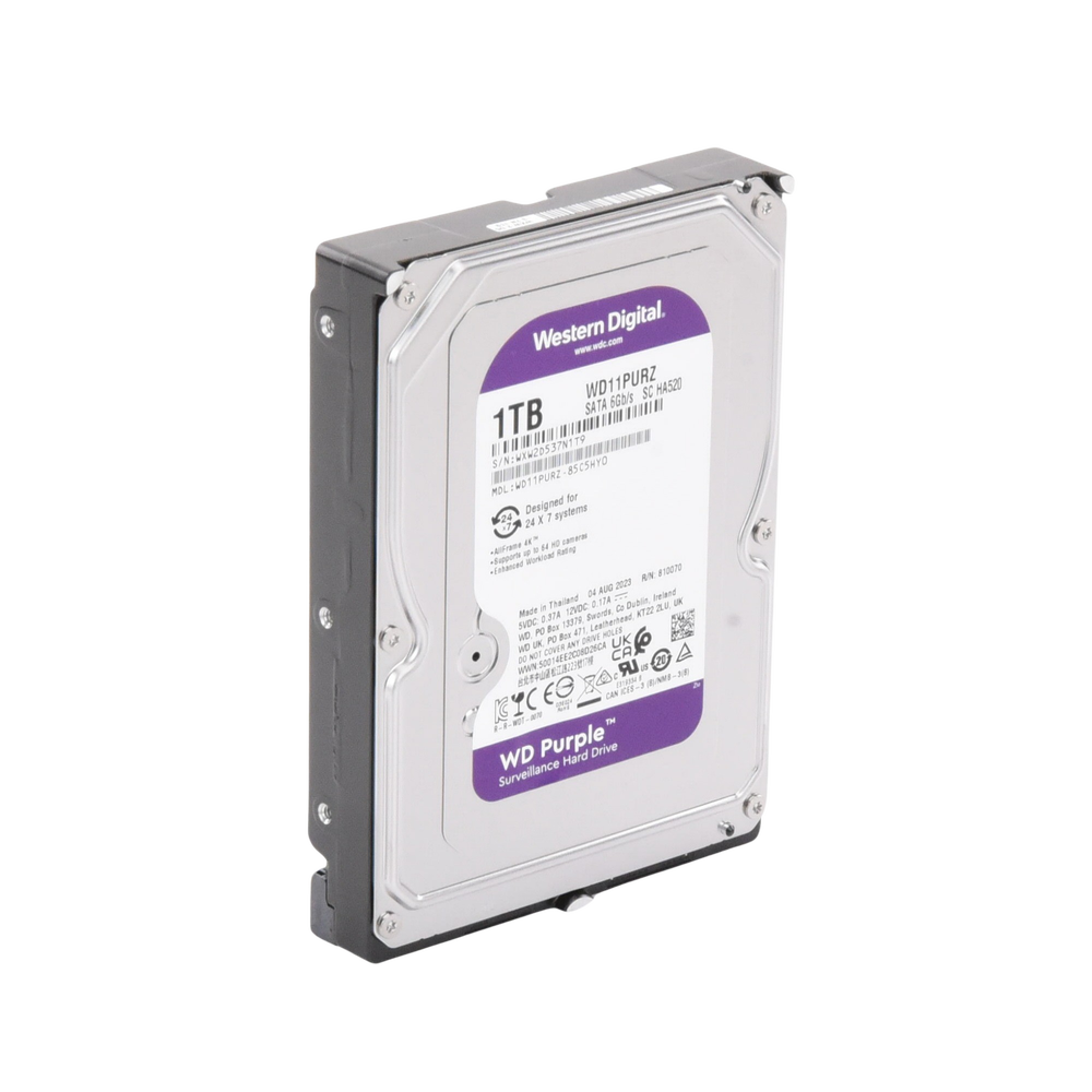 Disco Duro Purple de 1 TB / 5400 RPM / Optimizado para Soluciones de Videovigilancia / Uso 24-7 / 3 Años de Garantía