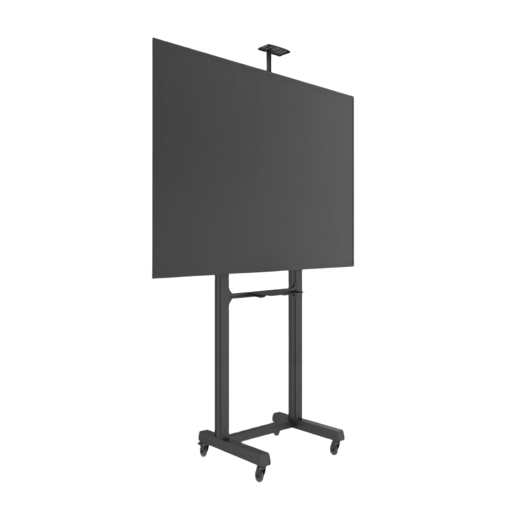 Montaje de Piso Móvil para Pantallas de 65 in a 100 in | vesa 100 x 100 hasta 1000 x 600 | carga maxima soportada 120kg| Fabricado en aluminio y acero
