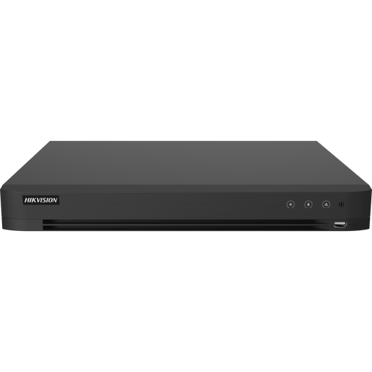 DVR 16 Canales TURBOHD + 8 Canales IP / 5 Megapixel Lite - 3K Lite / Audio de Dos Vías por Coaxitron / Reconocimiento Facial / ACUSENSE (Evista falsas alarmas) / 1 Bahía de Disco Duro / Salida de Video en Full HD