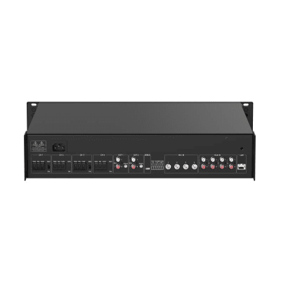 Amplificador de Red 1000 Watts / Compatible con Tareas en Tiempo Real y Programadas / Gestión de Biblioteca de Materiales de Audio / Entrada de Alarma y Programa de Armado / Síntesis de Voz TTS / Doble Opción de Audio Natural / Entrad