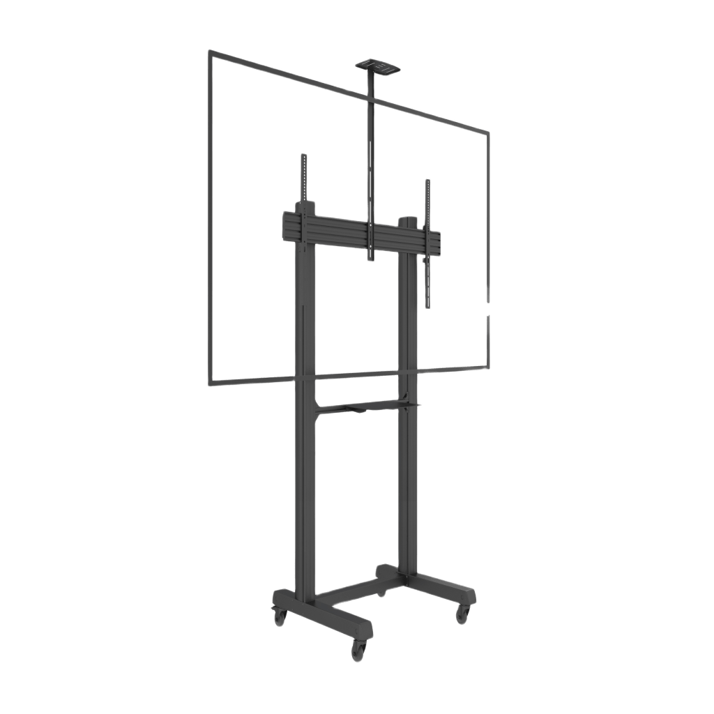 Montaje de Piso Móvil para Pantallas de 65 in a 100 in | vesa 100 x 100 hasta 1000 x 600 | carga maxima soportada 120kg| Fabricado en aluminio y acero